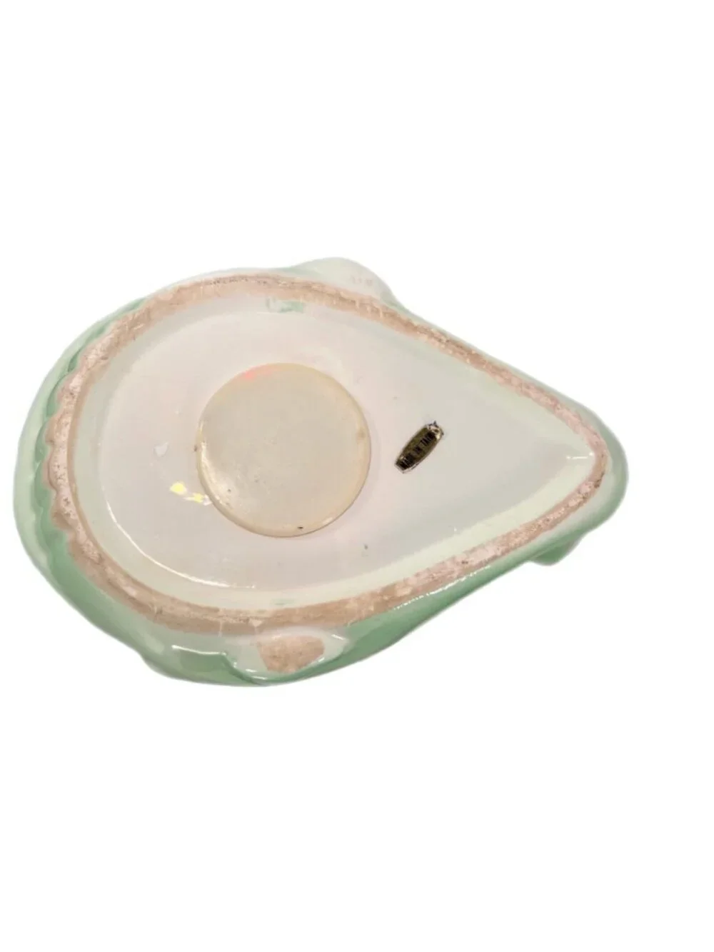 Ceramic Pottery Green Whale Coin Savings Bank with Plug Eyelashes Taiwan HTF - Picture 7 of 12